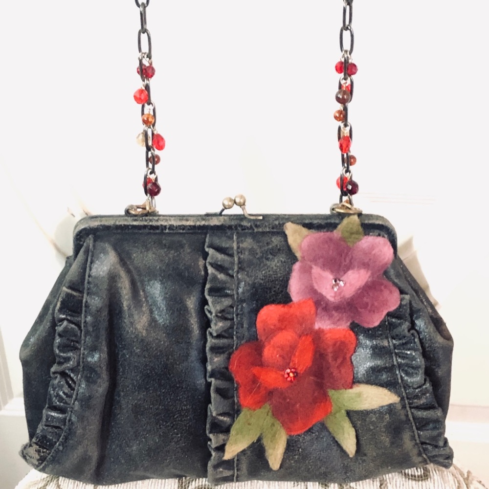 Liz Soto Off-black Ruffled Bag